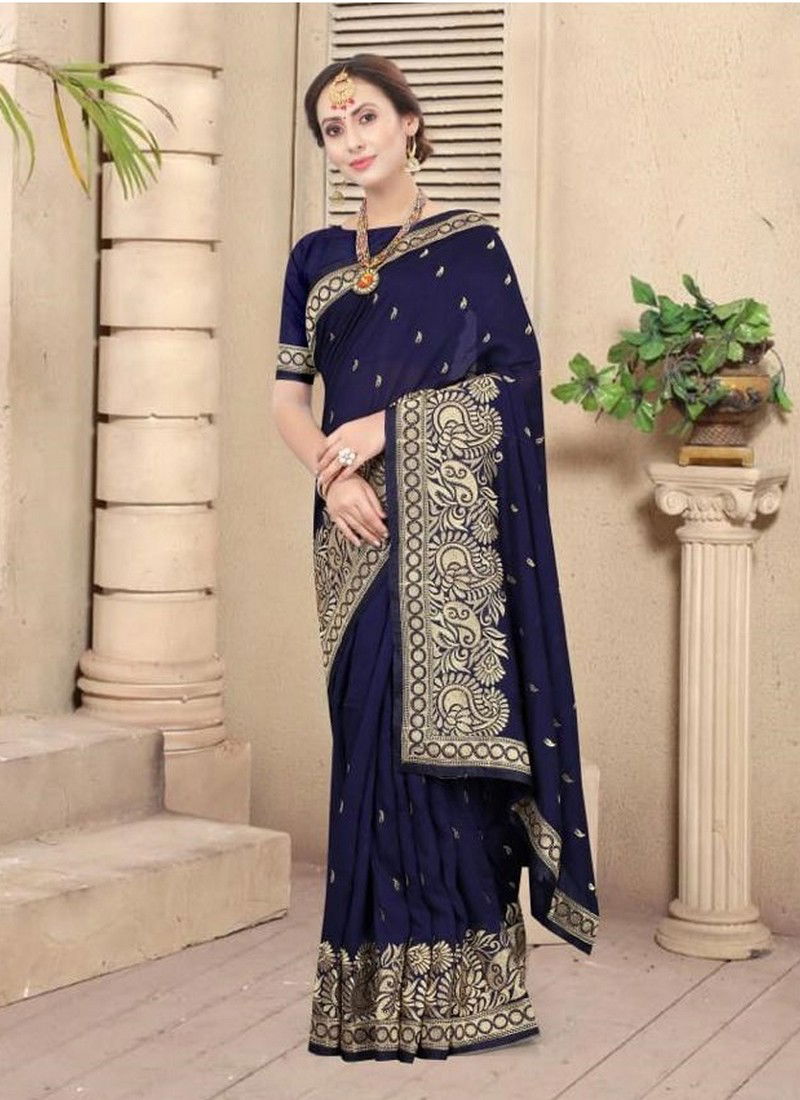 NARI SHEHNAZ Latest Designer Fancy Wedding Wear Vichitra Bloming Silk Heavy Resham And jari Embroidery Work With Siroski Hot Fix Stone Work Saree Collection